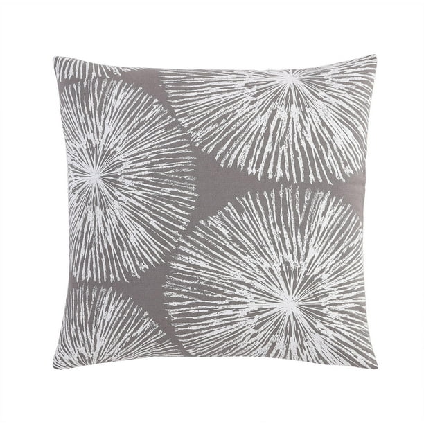 VCNY Home Floral Burst Decorative Pillow, 18 x 18, Grey
