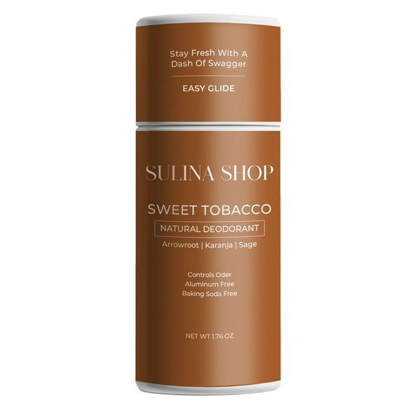 Sweet Tobacco Natural Deodorant | No Aluminum, No Baking Soda Deodorant Stick | For Men, 1.76 oz