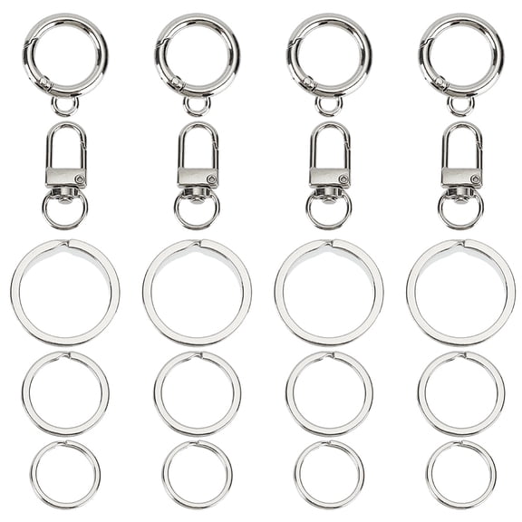 6 Sets 30Pcs Dog Tag Quick Clips Pet ID Tag Clip Strong Metal Pet Holders Cat Dog Collar ID Rings Easy Change Attachment Keychains Accessories