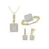 JewelersClub 1.00 Carat T.W. White Diamond 14k Gold Over Silver 3 Piece Jewelry Set