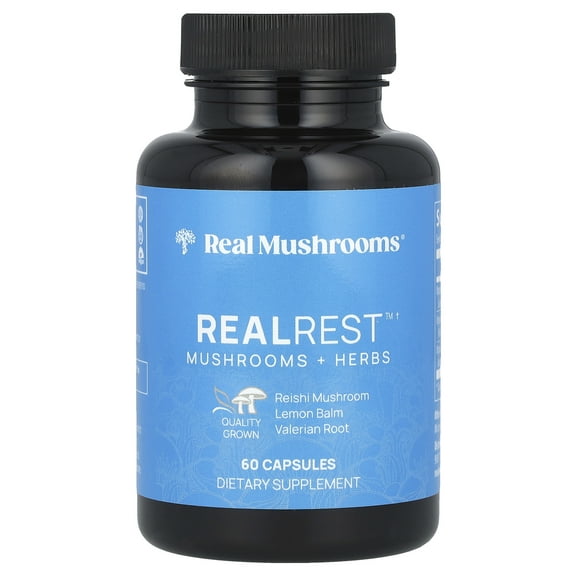 Real Mushrooms RealRest™, Mushrooms   Herbs, 60 Capsules