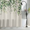 thumbnail image 2 of Green Leaves Standard Shower Curtain Set, Waterproof Shower Curtains for Bathroom, Summer Botanical Washable Fabric Bath Curtain for Bathtub with Hooks 72x72 Inches Watercolor Weeping Rustic, 2 of 9