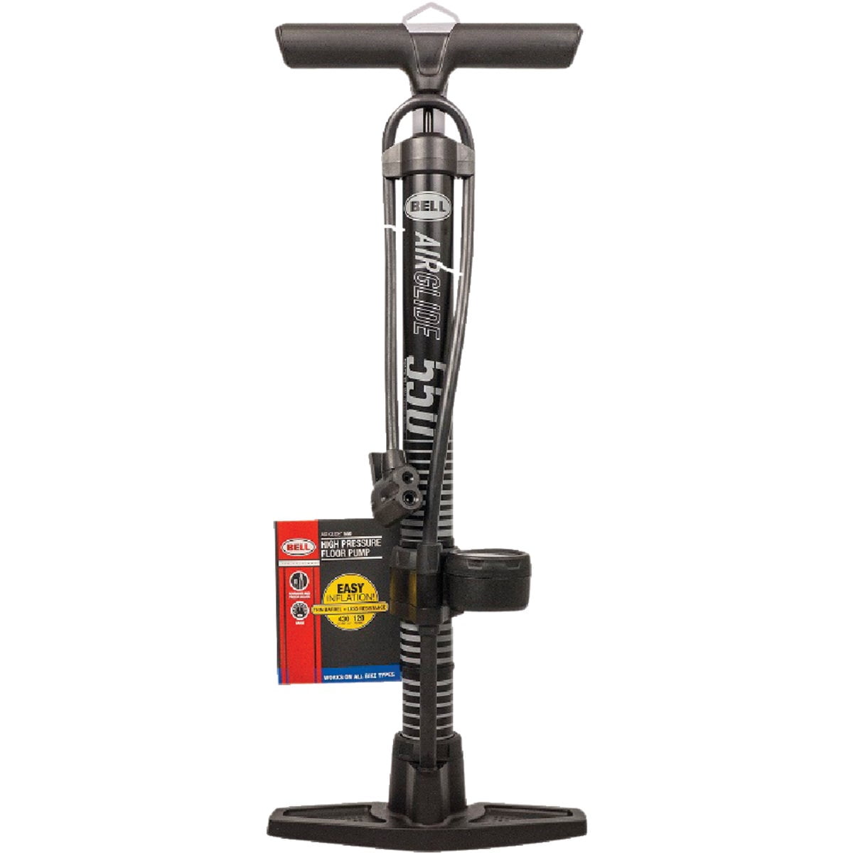 Bell Sports Schrader/Presta Valve 100 PSI Bicycle Floor Pump with Gauge