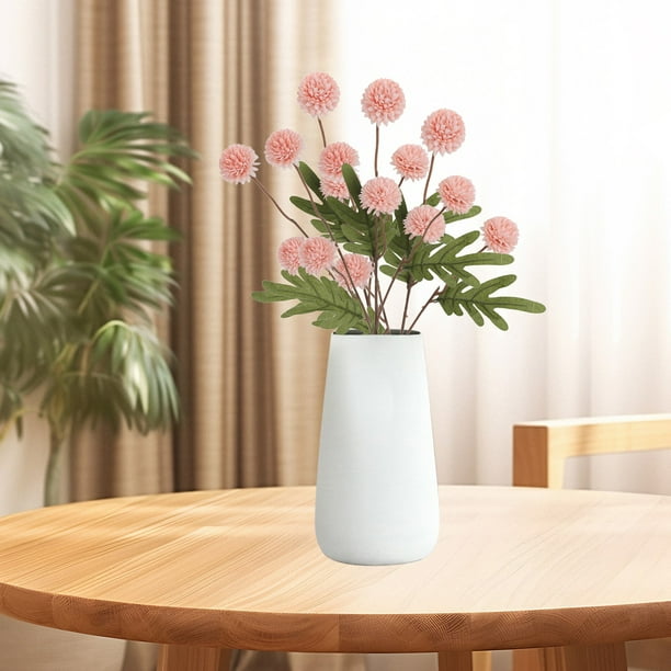 Juego de 4 flores artificiales de seda de 5 cabezas de cebolleta y crisantemo | Plantas suculentas de plástico | Tallos suaves y flexibles | Decoración para bodas en interiores | Arreglo de mesa e