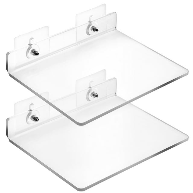 GOOHOCHY 2 estantes flotantes adhesivos para pared, organizadores de baño.
