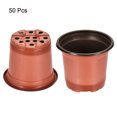 thumbnail image 3 of Uxcell 4.3" Plastic Plant Nursery Pots Starting Planter Container, Red 50 Pack, 3 of 6