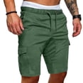thumbnail image 3 of Men‘s Shorts Cargo Shorts Summer Casual Men Solid Color Cargo Short Multi-Pockets Drawstring Fifth Pants Loose Casual Short Pant, 3 of 7