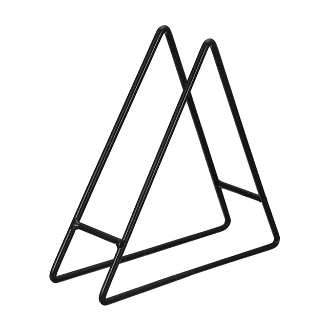 Portavasos, 1uds - Hierro Metal Triángulo Posavasos Almacenamiento Estante para Ambos Redondo y Cuadrado, Capacidad para 4 Posavasos (Negro)