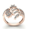 thumbnail image 3 of Real 0.75ctw Round Cut Diamond Ladies Bridal Accent Flower Anniversary Wedding Band Solid 10K Rose, White or Yellow Gold H SI2, 3 of 3