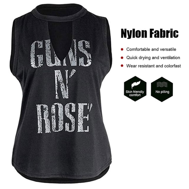 Guns N Rose Carta Imprimir Mujeres Tank Tops Slim Fit Chaleco Chaleco De Verano Likrtyny Mujer