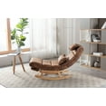thumbnail image 3 of Rocking Chair with Wood Legs and Ergonomic Curved Back, Upholstered Sofa Chair with Padded Seat and High-Density Foam, Comfy  Chair with Wood Frame for Living Room, Bed Room, 3 of 7