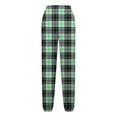 thumbnail image 4 of Ashirexll Pants for Women, Womens Casual Pants, Ladies' Fashion Plaid Color Matching Summer Casual Pants with Pockets Elastic Waist Drawstring Leg Tight Long Pants, 4 of 5