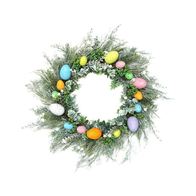 Flower Wreath Fireplace Background Easter Egg Garland for Yard Decorative Creative Restaurant Home Decoration