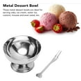 thumbnail image 3 of Metal Pudding Cup, 4 Pieces Ice Cream Bowl Widely  Space Saving  With Forks For Family, 3 of 8