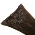 thumbnail image 4 of LELINTA 100% Human Hair Clip In Hair Extensions Can Curly Dyed Natural Straight 7 Piece/15 Clips Black/Brown/Blonde, 18"-70g, 4 of 8