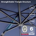 thumbnail image 4 of LAUSAINT HOME Outdoor Patio Umbrella with Base Included, 10 Feet Large Cantilever Windproof Offset Umbrella with 360-degree Rotation for Backyard, Pool, Lawn, Deck, Navy Blue, 4 of 9