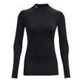 thumbnail image 3 of Camiseta Under Armour para mujer Authentics con cuello alto falso negra, 3 of 5
