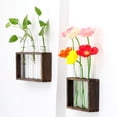 thumbnail image 5 of Arreglo floral de plantas hidropónicas con marco de madera creativo, jarrón de tubo de ensayo de vidrio con rosa verde, decoración para colgar en la pared, manualidades, decoraciones para, 5 of 5