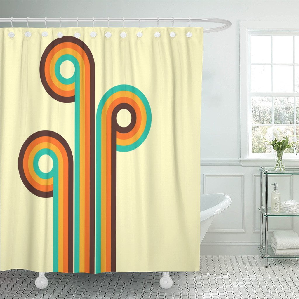 PKNMT Colorful Artistic Abstract Retro Digital Lines and Circles 70S ...