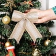 thumbnail image 5 of 1 Pcs Burlap Lace Bows,Rustic Burlap Bows for Christmas Tree Decorations,5.51X6.69 inch Christmas Bows Knot Handmade Bows,for Farmhouse Wreaths,Christmas Trees,Fall Crafts and Gift Wrapping,A, 5 of 5