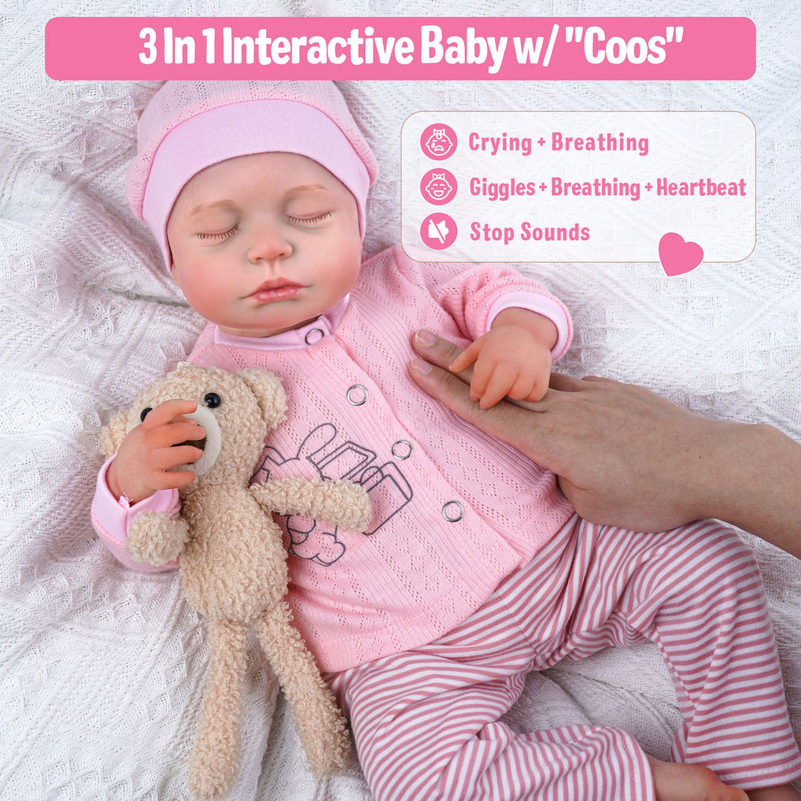 BABESIDE Reborn Baby Dolls, 20 inches Realistic Soft Cloth Body Baby Dolls Toy for Kids Age 3+