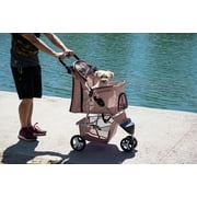 Paws & Pals Pet Stroller for Cats & Dogs Folding 3-Wheel Carrier Jogger (Pink) (Small)