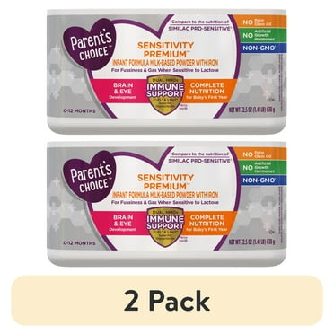 (2 pack) Parent's Choice Sensitivity Premium Powder Baby Formula with Iron, 22.5 oz Tub