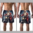 thumbnail image 3 of luoweisi Men's Beach Shorts Quick Dry Swim Trunks with Mesh Lining Santa Claus Motorcycle XL, 3 of 5