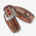 thumbnail image 2 of Nocona Men's Basket-Weave Western Brown Leather Belt N210006208, 2 of 2