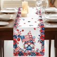 thumbnail image 3 of Table Runners 72 Inches Long Dress Scarves, Independence Day Farmhouse Kitchen Table Runner, Coffee Tablerunners, Gnomes American Flag Red Blue Flowers 18x72 Inch, 3 of 9