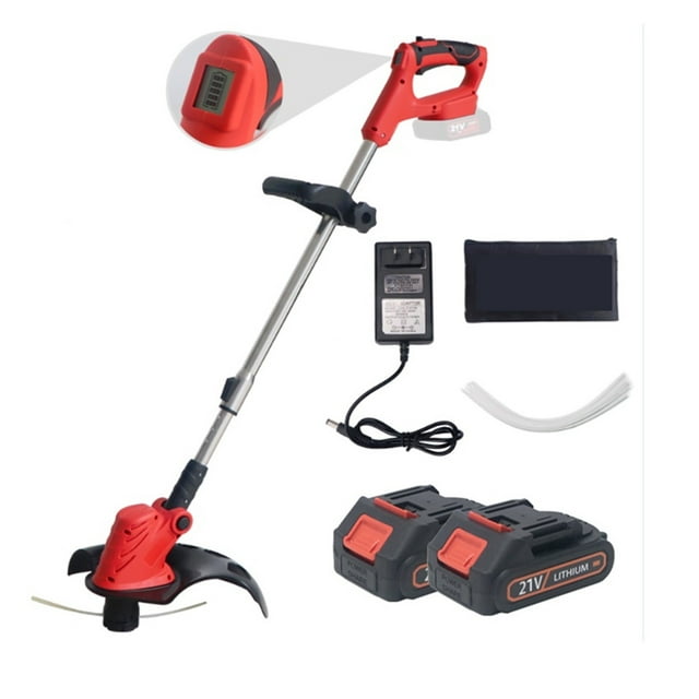 Tondeuse à Gazon Électrique Sans Fil Télescopique Longueur Réglable Outils de Jardin Compatible 18V, Facile à Utiliser