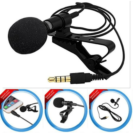 Marainbow Lavalier Lapel 3.5mm Jack Microphone ­with 1.25m Cable Omnidirectional Mic with Easy Clip On System