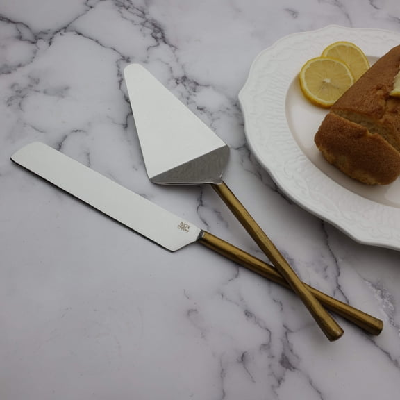 INOX Camellia Cake Server 2 Pc. Set