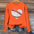 thumbnail image 2 of Chandail en Molleton Uni Femme Printemps Imprimé Baseball Col Rond Ample Décontracté Chandail à Capuchon - Hontri, 2 of 4