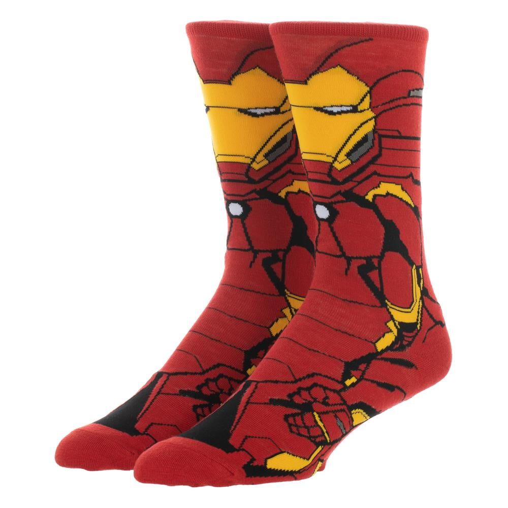 Bioworld Mens Iron Man Crew Socks Character Marvel Avengers Socks