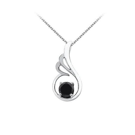 LoveBrightJewelry Beautiful Onyx Pendant in 14K White Gold with Free Chain Best Design and Coolest Price