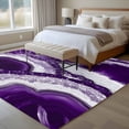 thumbnail image 5 of Abstract Marble Texture Large Area Rugs 8x10 ft White Dark Purple Cracke Rock Washable Rug Non Slip Indoor Carpet Absorbent Floor Mat for Living Room Bedroom Dining Room, 5 of 9