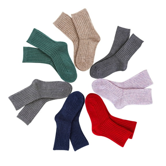 lovely annie 8 pairs children lambs wool socks size 3y-6y boy random color