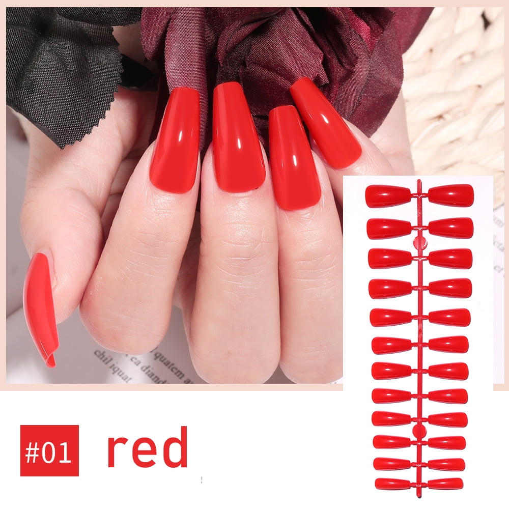 Solid Color French Artificial Nails Fake Nails Elegant Style Matte Nail Art  