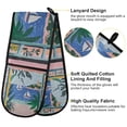 thumbnail image 2 of Yayeee Double Oven Mitt Kitchen Heat Resistant Baking 35" x7" Quilted Glove, Pink Seaside, 2 of 6