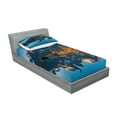thumbnail image 2 of Ambesonne Nature Fitted Sheet & Pillow Sham Set, Majestic Rocky Mountain, Twin, Blue and Brown, 2 of 2