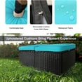 thumbnail image 2 of Resenkos Outdoor Footstool Footrest, 2 Wicker Ottomans, Additional Seating, Footrest, Side Table w/Storage, Removable Cushions,Blue, 2 of 7