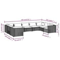 thumbnail image 4 of vidaXL 9 Piece Garden Lounge Set with Cushions Poly Rattan Grey, 4 of 4