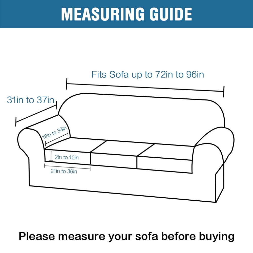 CJC 4-Piece Sofa Couch Covers, Velvet 3 Seater Slipcover for Separate Cushion Couch, Stretch Furniture Protector for Pets Kids, 9 Colors