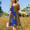 thumbnail image 3 of Kente Cloth Ghana West African Print Sleeveless Dress Women dresses summer Woman clothes, 3 of 6