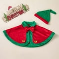 thumbnail image 5 of FYDUU Toddler Baby Girls Christmas Outfit Christmas Velvet Shawl Coat Hat Set Child Xmas Cape Party Dress With Hats Winter Baby Elegant Holiday Outfits Comfort Dailywear, 5 of 8