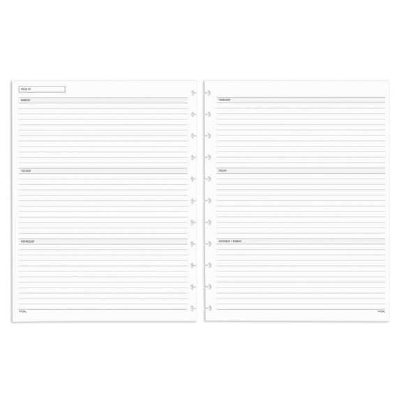 TUL® Discbound Undated Weekly/Monthly Refill Pages, Letter Size, 68 Sheets