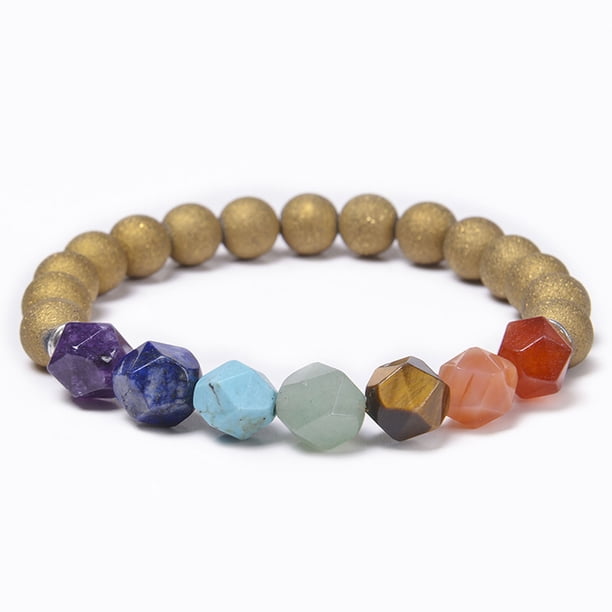 Fiudx Pulsera de Chakras, Ajustable, Contaminantes de Piedra, Difusor de Aceites, Accesorio de Meditación de Yoga, Ideal de Aromaterapia, Joyería Unisex, Talla 18 Cm.