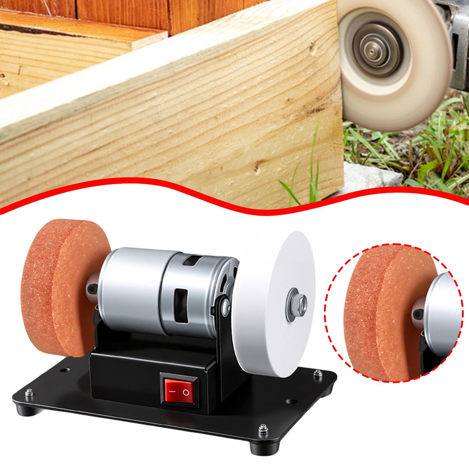 Miulika Mini Bench Grind Professional Electric Sharpener Benchtop Sander Multifunction Grinding Machine Metal Body Suitable for Desktop Work Crafting