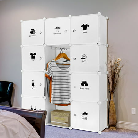 LANGRIA DIY 12 Cube Organizer Storage Cabinet Wardrobe Closet with